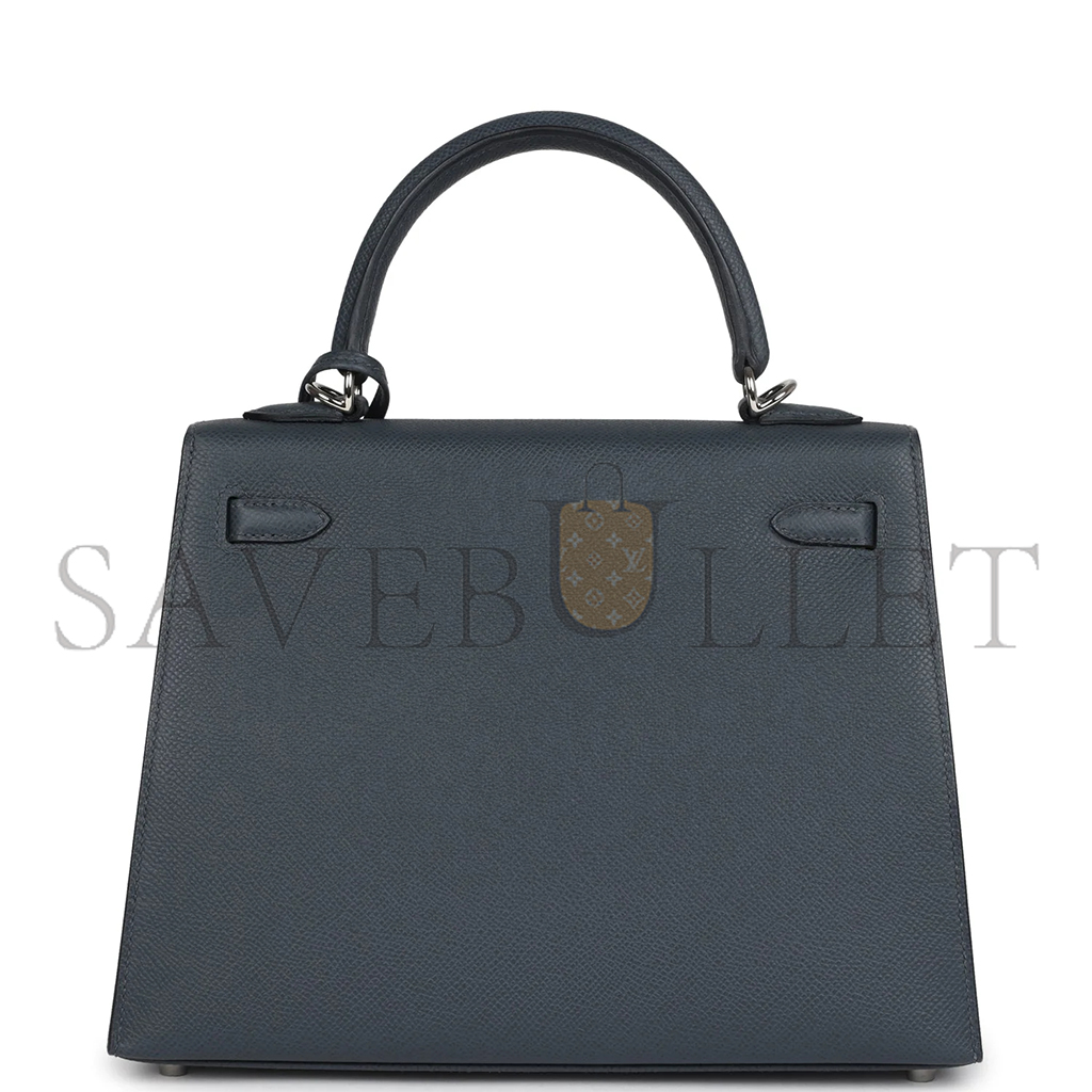 HERMÈS MASTER KELLY SELLIER 25 GRIS MISTY EPSOM PALLADIUM HARDWARE (25*17*7cm) 